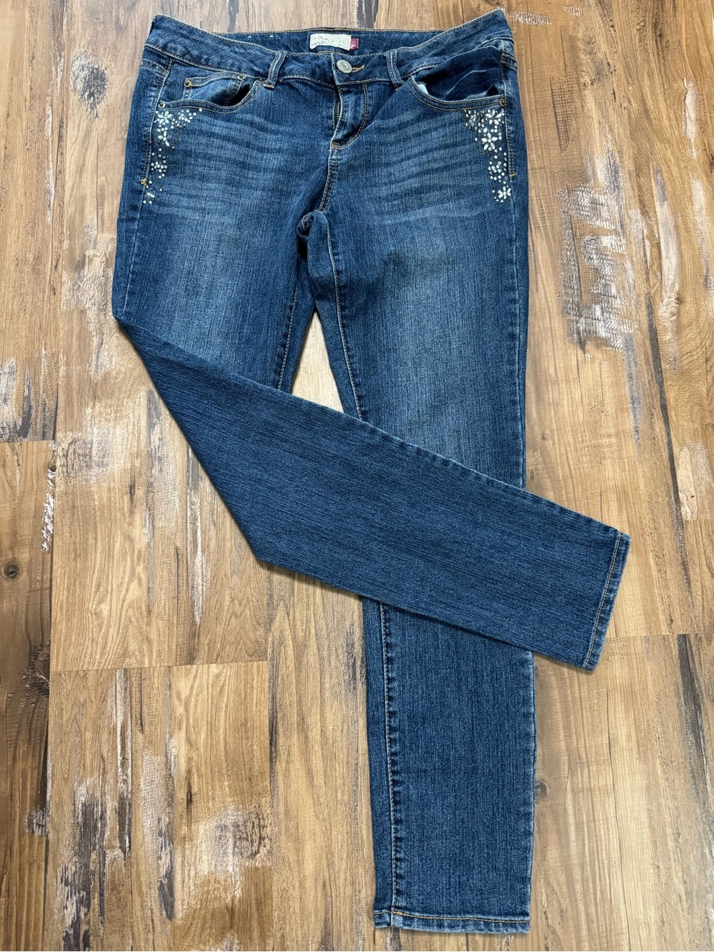Women's Dark Blue Embellished Jeans